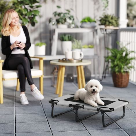 Lit pour chien pliable 75x51x18 cm polyester gris HAVRYA (1/3)
