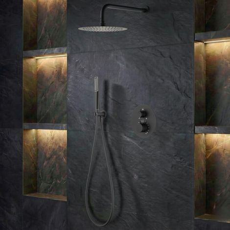 IMEX - columna ducha empotrada termostática negro