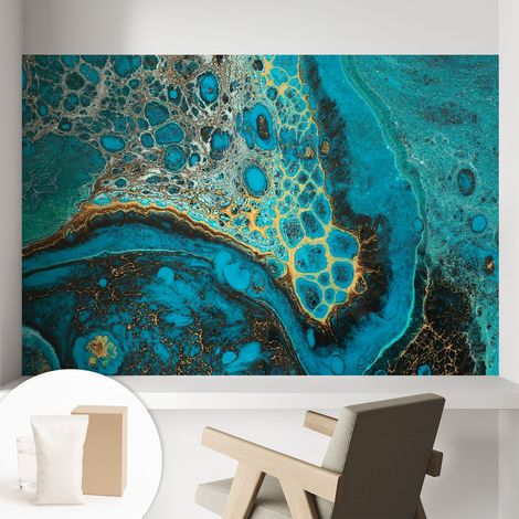 Papier peint intissé classique moderne pour salon et chambre à coucher Décoration rapide avec colle Structure abstraite 104x70 cm (1/5)