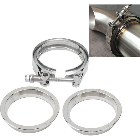 Kit de bride de tuyau d'échappement à collier en V pour voiture, en acier inoxydable 304 (3 pouces / 76 mm) (1/4)