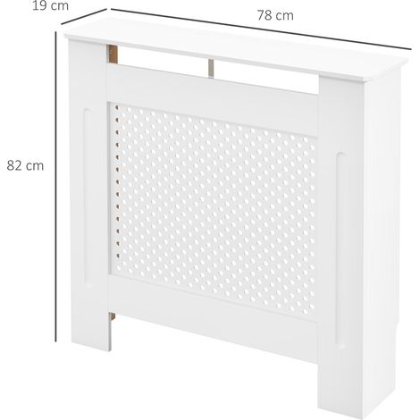 Grille de radiateur moderne en MDF pour la maison et le bureau, 78 x 82 x 19 cm, blanche (1/5)