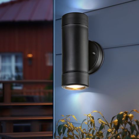 Applique murale applique extérieure lampe maison applique balcon lumière, spot haut et bas 2 ampoules IP44, douilles GU10, LxH 8,6x16cm (1/5)