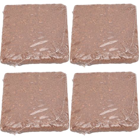 Lot de 4 briques de fibre de coco pour améliorer la qualité du sol et favoriser la croissance des plantes. Terreau de coco compressé pour le jardinage. (1/5)