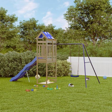 vidaXL Aire de jeux d'extérieur bois de pin imprégné (1/5)