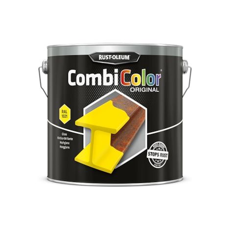 Peinture anti-rouille COMBICOLOR - jaune colza RAL 1021 - 2.5 L - RUST-OLEUM