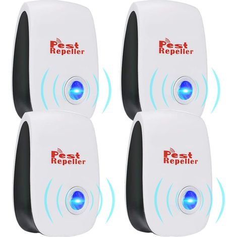 4 pcs Répulsif Ultrason Anti Rongeurs Insectes, Répulsif Moustique Ultrason, Anti Coquerelle Ultrason, Repulsif Fourmis, Utrason Rat, Intérieur Répulsif Électronique Insectes (1/5)