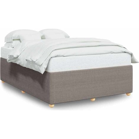 Maison Exclusive - Bettgestell ohne Matratze Taupe 140x190 cm Sto