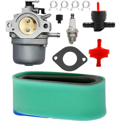 Kit carburateur 799728 498027 avec filtre à air pour tracteur et tondeuse Briggs & Stratton 289702 289707 avec joint filtre et bougie