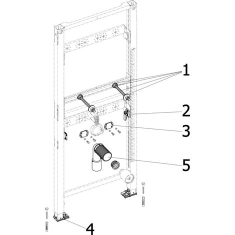 Élément de lavabo Prevista Dry 8540 pour robinetterie apparente de 1300 mm (1/5)