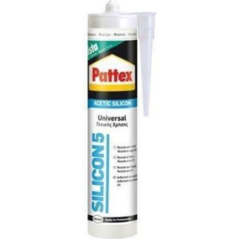 TrAdE Shop Traesio - Cartuccia Silicone Acetico Multiuso 280 Ml Colore Bianco Sigillante -