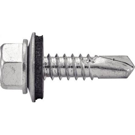 250 Vis Autoperceuses Tête Hexagonale avec Rondelle D. 16 6.3 x 25 mm - DIN 7504 K - ISO 15480 - Acier Zn - D-Work (1/5)