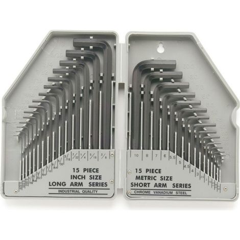 Toolland Inbusschlüsselset SAE Zoll/Metrisch 30-teilig, 6kantschlüssel Set, Allen Key, 30 Sechskantschlüssel mit Aufbewahrungsbox, Winkelschraubendreher mit Kugelkopf, Chrom-Vanadium Stahl (CrV) (1/5)