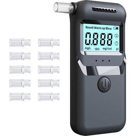 Ethylotest Electronique:, Alcootest Précis avec Affichage LCD et Indicateur Trois Couleurs – Portable, Facile à Utiliser, avec Embouts Remplaçables (1/5)