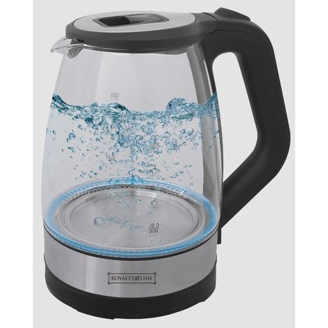 Royalty Line GWK-2200-8351BLU: 1.8L Glass Kettle with Blue Light - 2200W