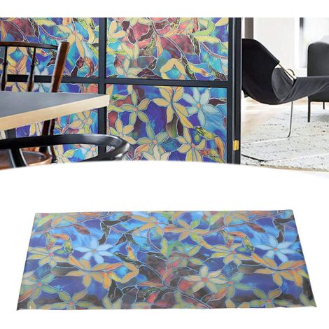 Film électrostatique PVC opaque anti-UV isolation thermique 45.5x100cm pour vitres maison (1 pièce) (1/5)