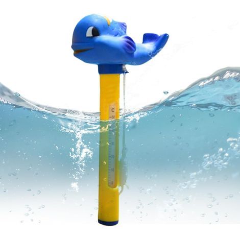Cartoon pool thermometer (little blue whale), measuring range: -20 to 120℉ and -30 to 50℃ (1/5)
