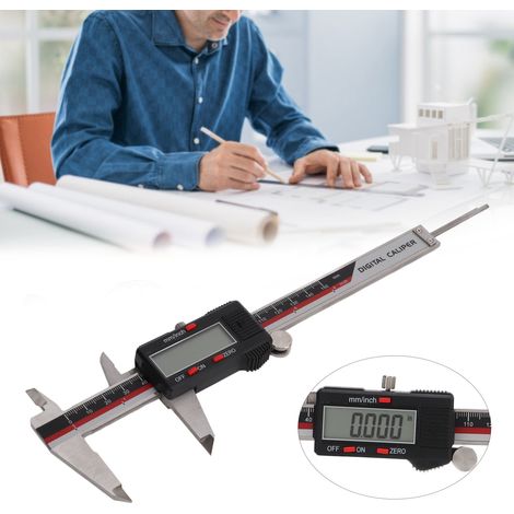 Hochpräziser digitaler elektronischer Messschieber 0–150 mm, Messwerkzeug aus Edelstahl, schwarz (1/5)