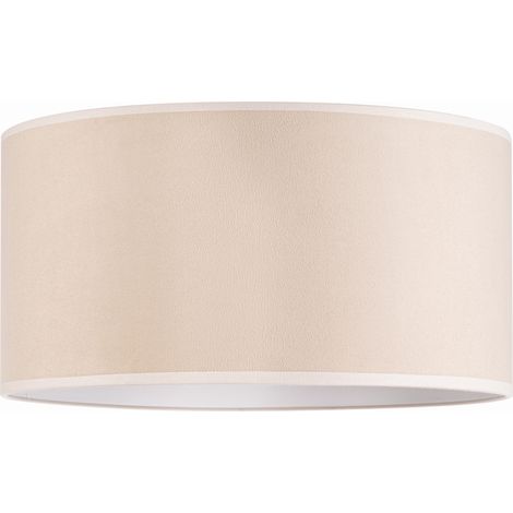 Pantalla de lámpara Tornado redonda de terciopelo beige de 40 cm. (1/5)