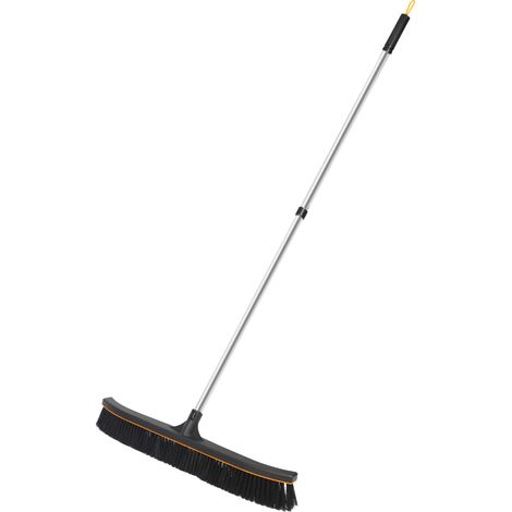 LE BALAI DU PRO - VENTEO - Escoba para suelos duros de exterior - Mango telescópico hasta 176cm - Cabeza de escoba XXL - Escoba para jardín, patio, balcón, garaje - Negro