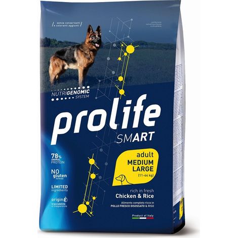 Prolife Dog Smart Adult Medium Large Pollo e Riso - Prolife Dog Smart Adult Medium Large Pollo e Riso - Sacco Da 12 Kg