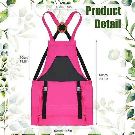Gartenschürze mit Tasche für die Ernte im Freien – Schnellverschluss-Gartenschürze, Fuchsia-Rosa, 1 Stück-lsw (1/3)