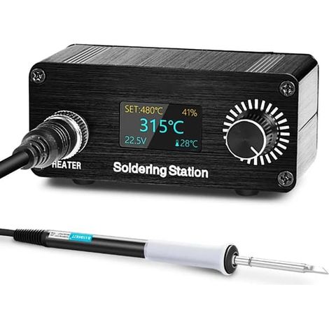 Mini station de soudage - Station de soudage électronique numérique à température contrôlée - Courant continu, température réglable - 200-450℃ - 450℃ (1/5)