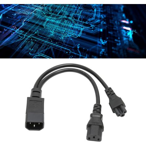 Câble diviseur IEC 320 C14 mâle vers C13 et C5 femelle, 10A 250V, pour double alimentation électrique