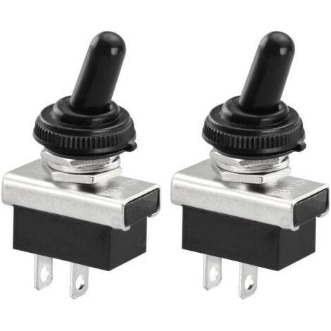 Metal Interrupteur À Bascule Flip 12V 25A SPST On/Off 2 Position 2 Broches Pour Voiture Dash Light Avec Capuchon Imperméable À L'eau (1/5)