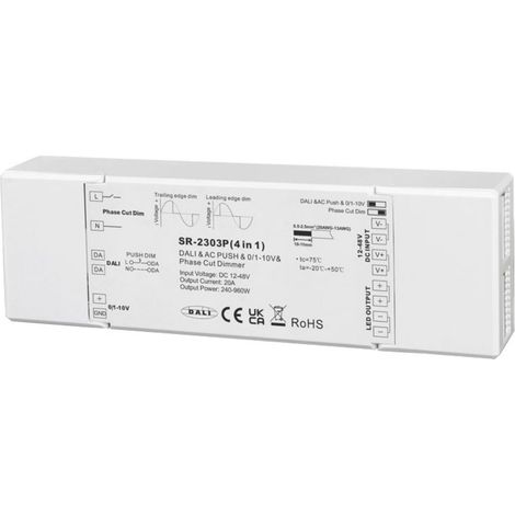 Controlador LED 4 En 1 - 12-48V DC - TRIAC + 0/1-10V + DALI +