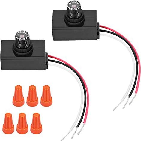 Lot de 2 capteurs crépusculaires, détecteur de lumière à cellule photoélectrique pour éclairage extérieur, interrupteur photoélectrique 120-277 V (1/5)