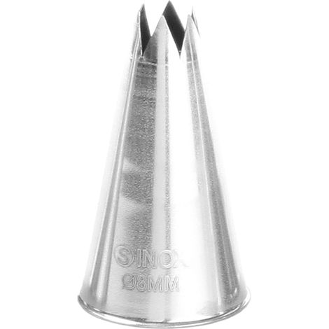 Punta a stella per manicotti per sac à poche, acciaio, diametro 8 mm - HENDI 551387