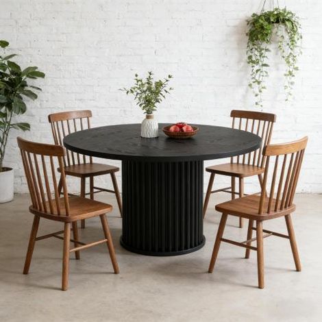 Table à manger, en bois, pour cuisine et salle à manger, Table ronde à manger, table de conférence classique, style moderne