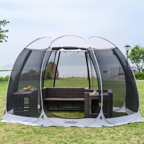 Tonnelle de Jardin pour patios - Moustiquaire pour 8 à 10 Personnes - Tente de Camping - Tente de Salle à Manger - Abri Pop-up - Murs en Maille - Non étanche - Beige - 30,5 x 3,5 m (1/5)