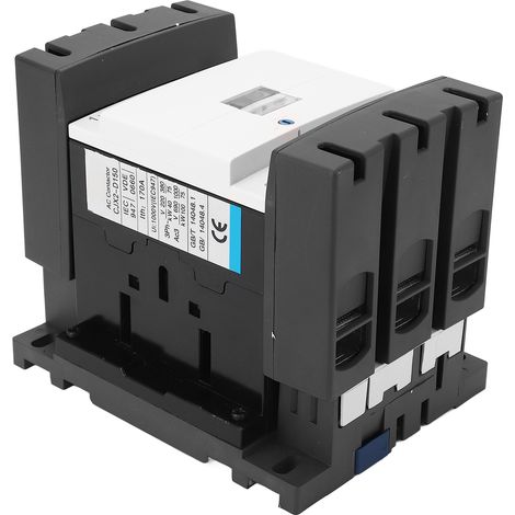 Contacteur triphasé 150A 110V AC, contacts argentés, boîtier ignifuge PC, relais de puissance pour moteur, commande industrielle (1/5)