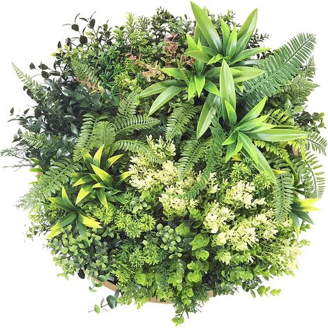 Quadro vegetale sintetico rotondo D. 50 cm Cornice Naturale, fogliame Verde - BOISI