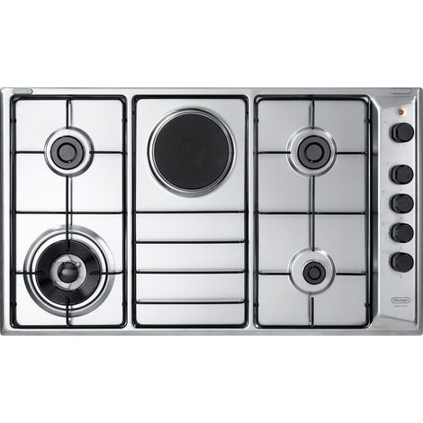 Plaque gaz DeLonghi FLA 49 RD 90 cm 4 brûleurs plaque électrique - Avoine (1/2)