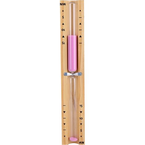 Sablier En Verre Pour Sauna - Minuteur 15 Minutes En Bois - Montage Mural - Sable Rose (1/5)