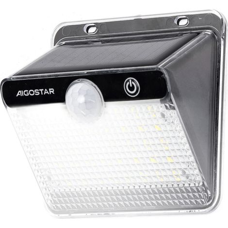 Applique Led 20W Nero con pannello solare IP65 Bianco freddo 6500K con sensore crepuscolare e di movimento Aigostar (1/5)