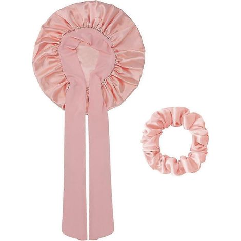 Satin-Nachthaube für Damen mit verstellbarem elastischem Band, Haarschutz, geeignet zum Baden, Schminken und Sport.-Champagne (1/5)