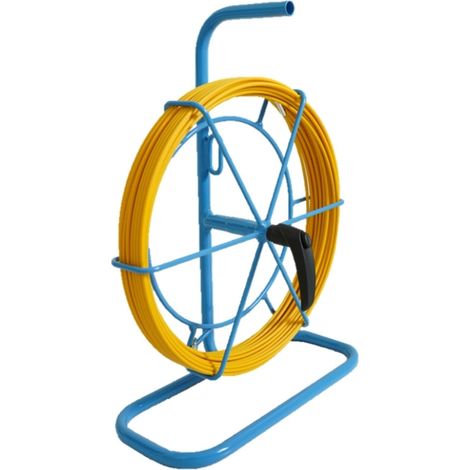 Molla tirafili con sonda in fibra di vetro Ø 4,5 mm - Lunghezza 30 m con asse/aspo portatile - TARAVELLO PRO 42