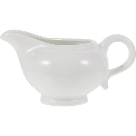 Boat À Sauce - Céramique - Blanc - 12,5 x 8 x 5,5 cm - Pour Sauces, Gravies, Condiments - Usage Intérieur et Extérieur - 1 Pièce (1/5)