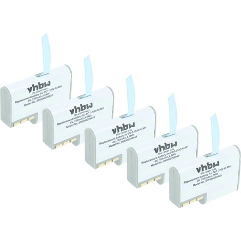 vhbw 5x batería compatible con Symbol PDT-3140, PDT-3146, PDT-3142, PDT-3100, PDT-3120, PDT-3110 escáner códigos de barra, TPV (750 mAh, 6 V, NiMH)