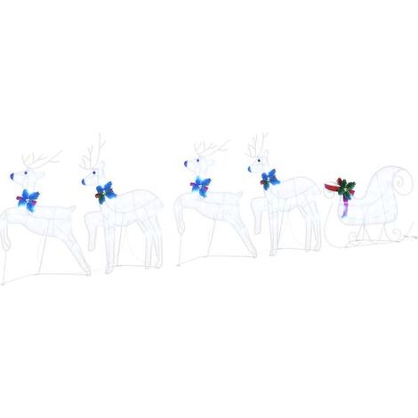 Guirlande lumineuse LED renne, lot de 5, tissu blanc (1/5)