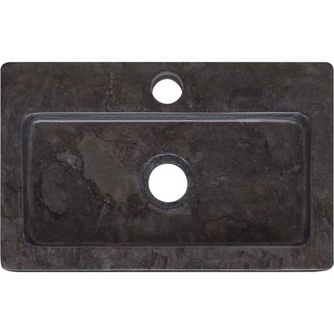 Lavandino da bagno lavabo da appoggio lavabo da WC lavabo da bagno lavabo da interno 38 x 24 cm marmo nero 020002831