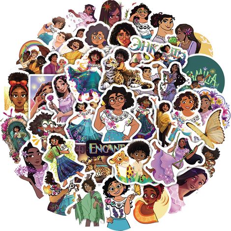 50 niedliche Cartoon-Sticker für Notizbücher, Skateboards, Koffer, Kritzeleien und Dekorationen (50er-Packung OPP-Sticker) (Stil 1) (1/5)