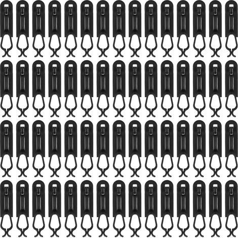 60 Attaches de Guirlandes de Noël Souples et Imperméables, Crochets pour Décorations de Sapin, Lot de 60 Pièces Noir (1/5)