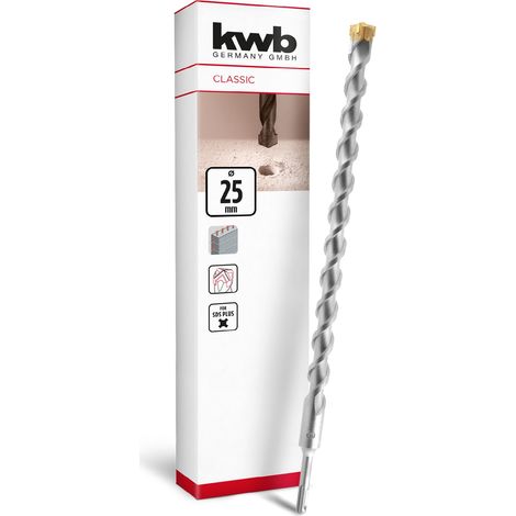Foret SDS Plus, foret marteau SDS Plus (Ø 25 mm x 460/400 mm, avec tranchant en métal dur 4X extrêmement rapide, pour béton armé, pierre (1/5)