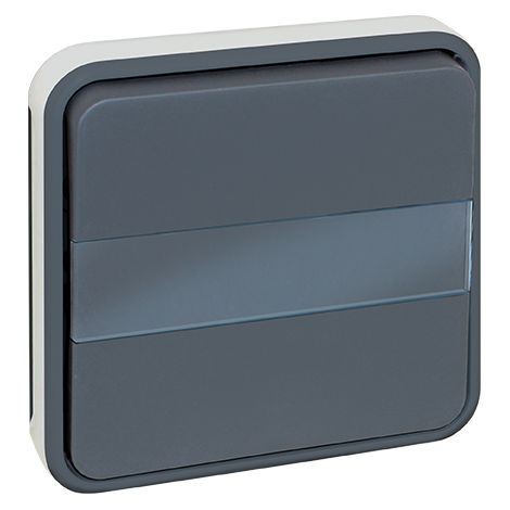 Mécanisme composable de poussoir lumineux avec porte-étiquette - étanche IP55 - OXXO Gris - Eur'Ohm