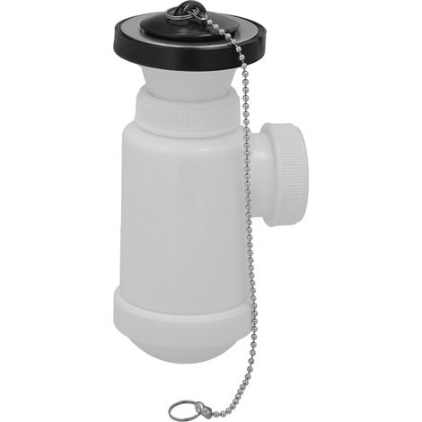 Abrisa 6517 Sifón Botella con válvula, tapón y Cadena, Blanco (1/5)