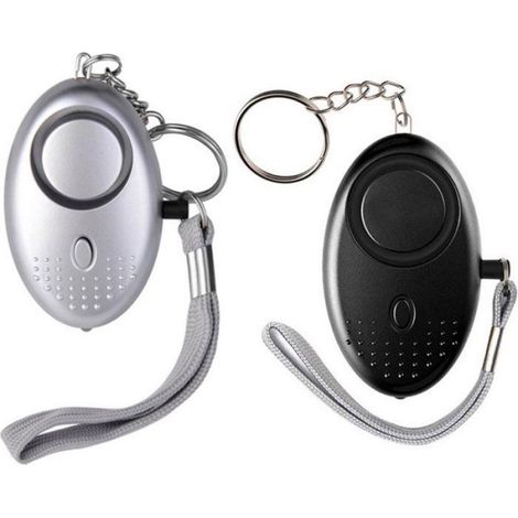 Alarme Personnelle - 130 dB - Pour Sécurité Mobile et Domestique - 2 Pièces - Argent et Noir (1/5)